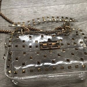 Clear Studded Crossbody Bag
